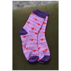 Шкарпетки для дівчинки фіолетового кольору з малюнком 168394L