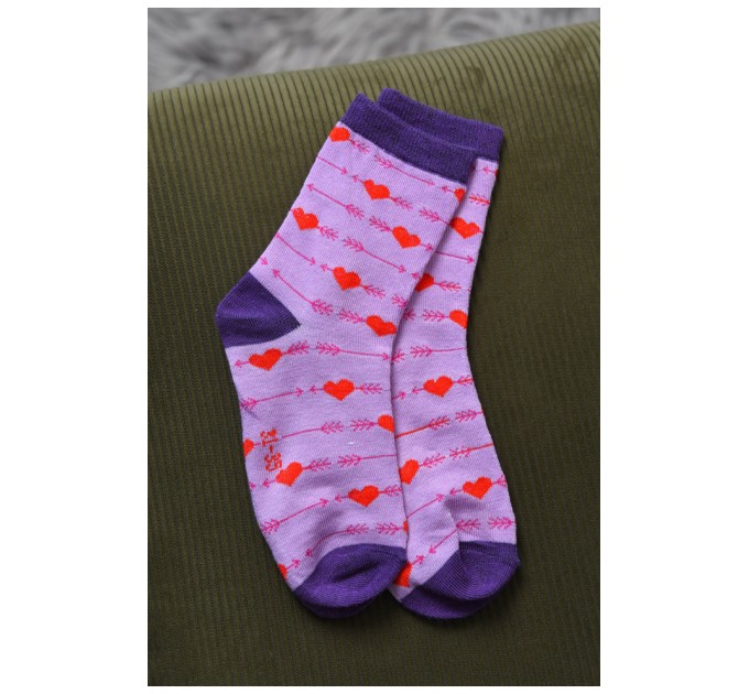 Шкарпетки для дівчинки фіолетового кольору з малюнком 168394L