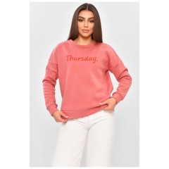 Батник жіночий на флісі темно-рожевого кольору з написом 168722L