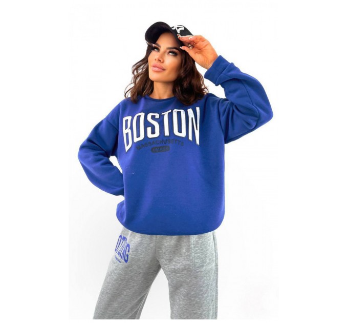 Худі жіноче на флісі синього кольору 168890L