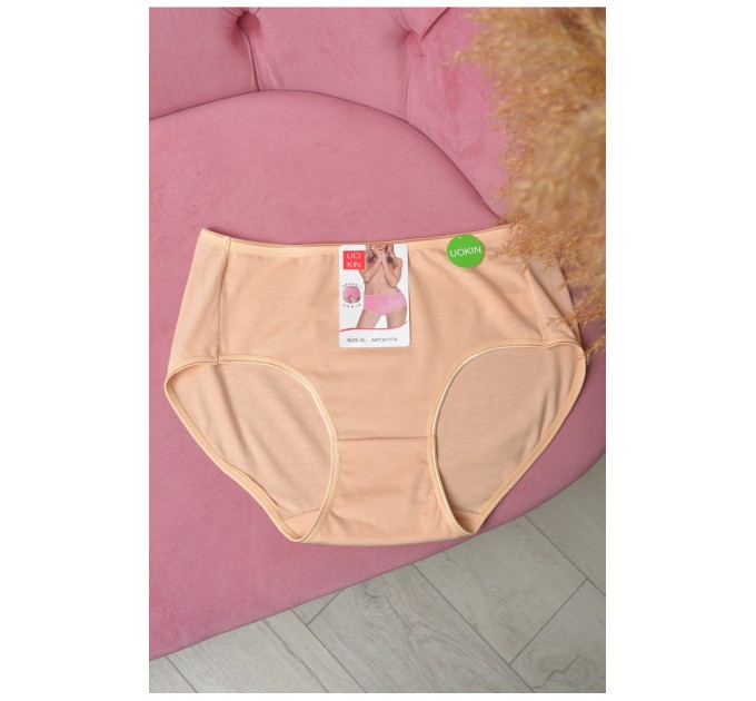 Труси жіночі напівбатальні бежевого кольору 168943L
