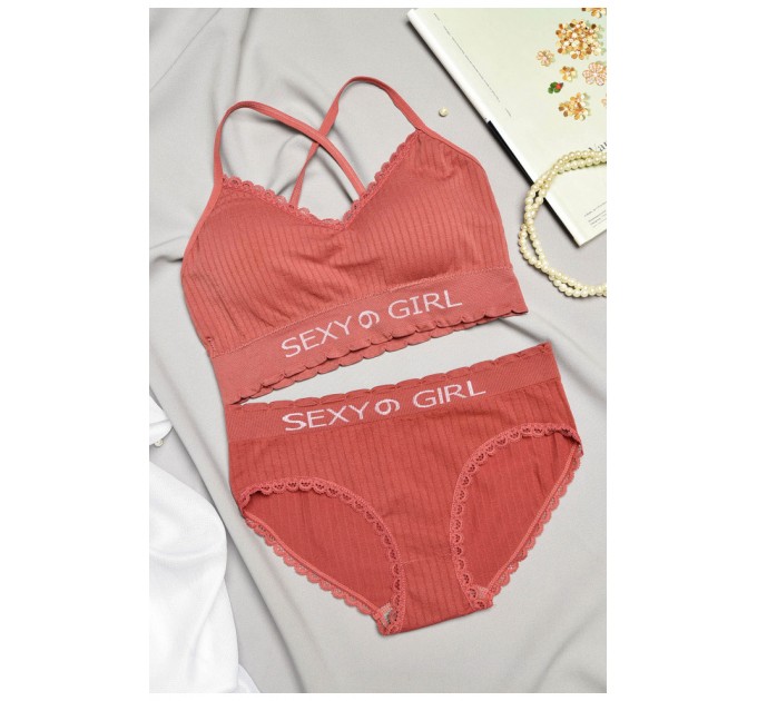 Комплект женский темно-розового цвета чашка В 169418L