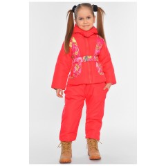 Куртка та напівкомбінезон дитячий для дівчинки єврозима коралового кольору 169431L