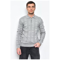 Светр чоловічий сірого кольору акриловий 169902L