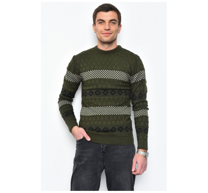 Светр чоловічий зеленого кольору акриловий 169918L