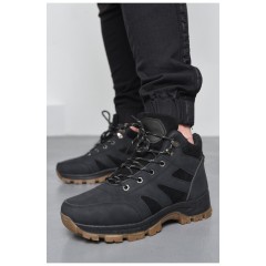 Черевики чоловічі зимові на хутрі чорного кольору 170191L