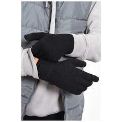 Рукавички чоловічі сенсорні акрилові з начосом чорного кольору 170931L