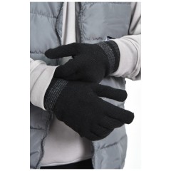 Рукавички чоловічі акрилові з начосом чорного кольору 170936L