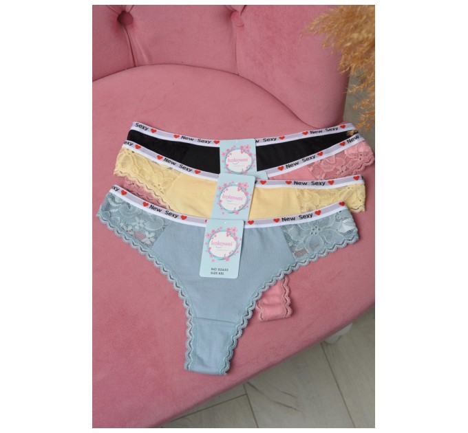 Набір жіночих стринг з гіпюром 4 шт 171580L