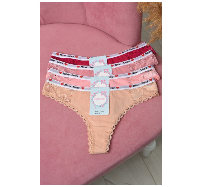 Набір жіночих стринг з гіпюром 4 шт 171584L