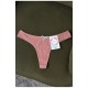 Стринги женские в рубчик пудрового цвета 171717L