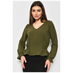 Блуза жіноча однотонна кольору хаки 172040L