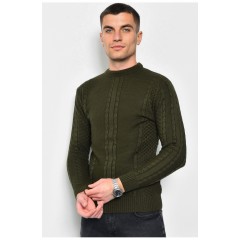 Светр чоловічий однотонний кольору хакі 172486L