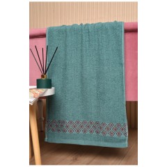 Рушник для обличчя махровий зеленого кольору 173467L