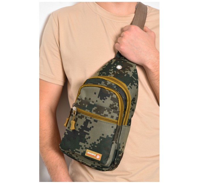 Сумка чоловіча через плече темно-зеленого кольору 174317L