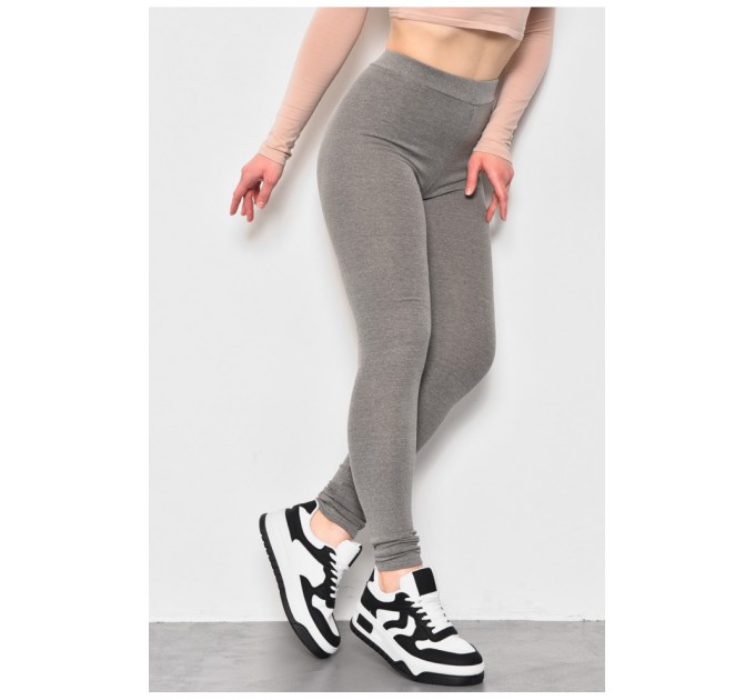 Лосини жіночі трикотажні сірого кольору 174474L