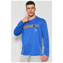 Свитшот мужской синего цвета с надписью 174691L