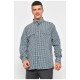 Рубашка мужская серого цвета в клетку 174861L Рубашка мужская серого цвета в клетку 174861L