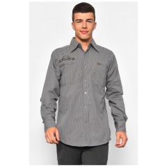 Сорочка чоловіча сірого кольору в смужку 174920L