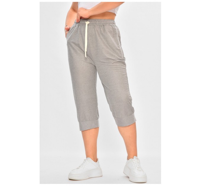 Бриджі жіночі напівбатальні сірого кольору 175441L