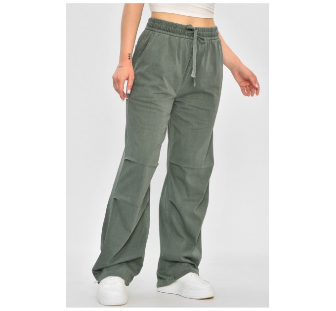 Штани жіночі напівбатальні м'ятного кольору 175986L