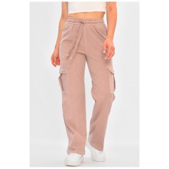 Брюки женские полубатальные пудрового цвета 176007L