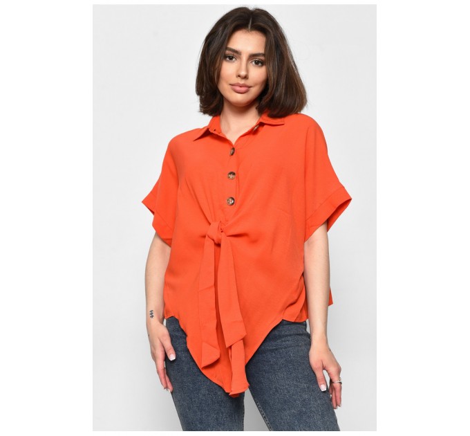 Блуза жіноча з коротким рукавом помаранчевого кольору 176222L