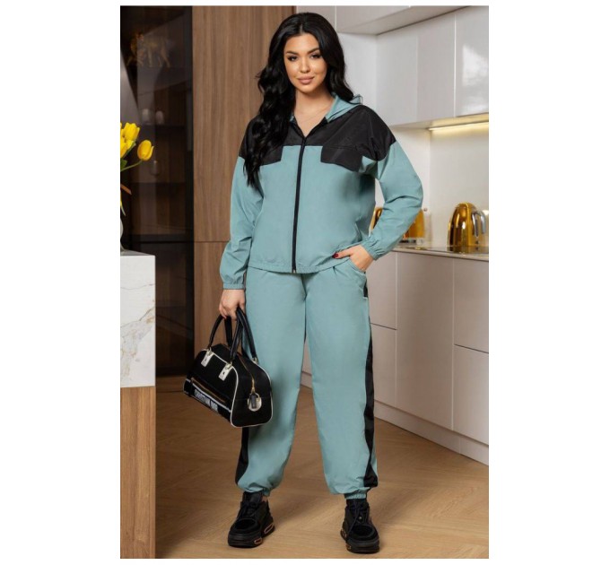 Спортивний костюм жіночий зеленого кольору 176243L