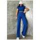 Костюм жіночий в рубчик синього кольору 177331L