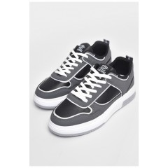 Кросівки чоловічі чорно-білого кольору на шнурівці 177381L