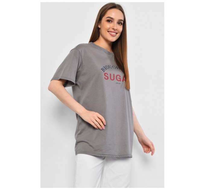 Футболка жіноча сірого кольору 178254L