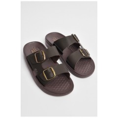 Шльопанці чоловічі коричневого кольору 178475L