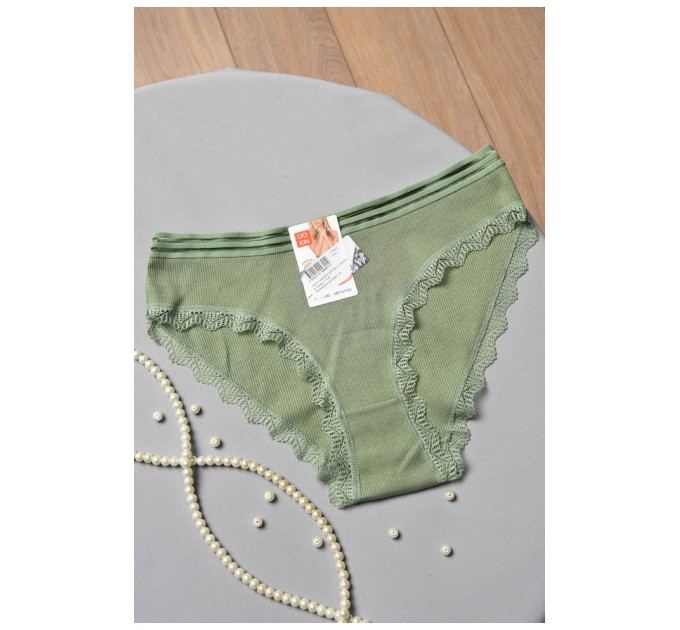Труси жіночі в рубчик зеленого кольору 178622L