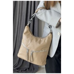 Сумка жіноча з екошкіри бежевого кольору 178748L