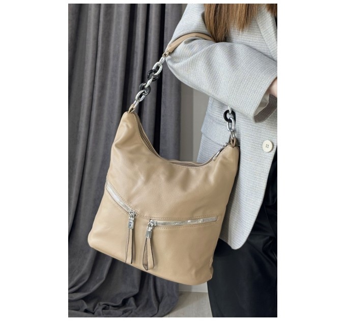 Сумка жіноча з екошкіри бежевого кольору 178748L