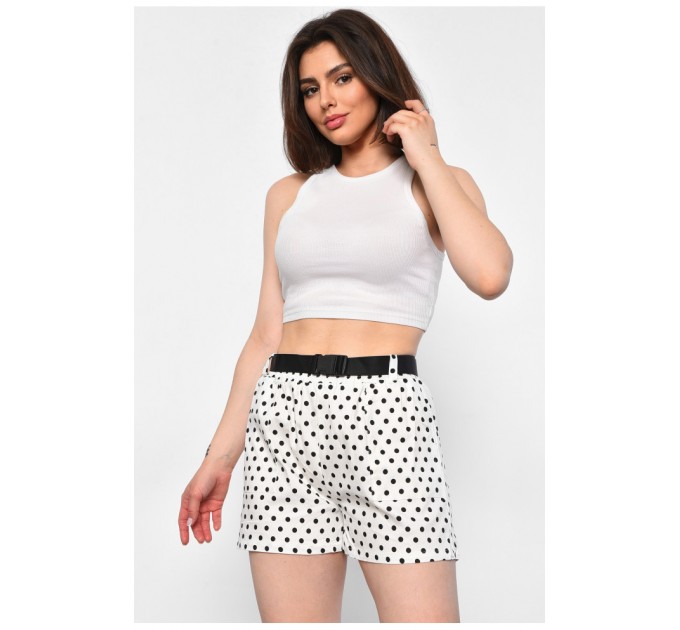 Шорти жіночі з принтом білого кольору 178915L