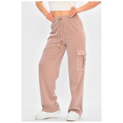 Штани жіночі напівбатальні кольору мокко 179113L