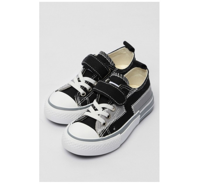 Кеди дитячі чорного кольору текстиль 179182L