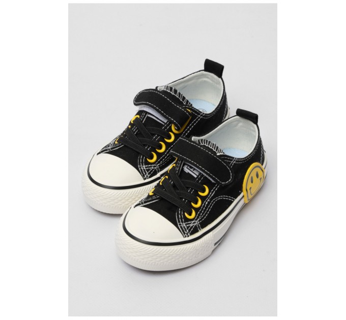 Кеди дитячі чорного кольору текстиль 179187L