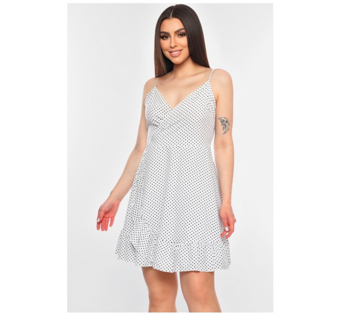 Женский сарафан с принтом на запах белого цвета 179661L