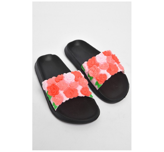 Шльопанці дитячі для дівчинки коралового кольору 179950L