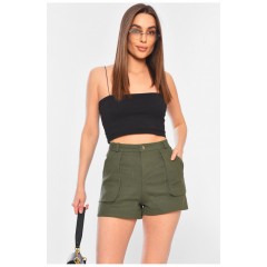 Шорти жіночі кольору хакі 180169L