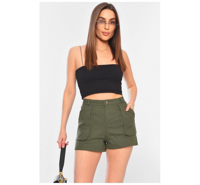 Шорти жіночі кольору хакі 180169L