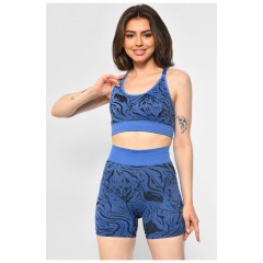 Спортивний костюм жіночий літній синього кольору 180773L