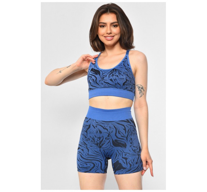 Спортивний костюм жіночий літній синього кольору 180773L