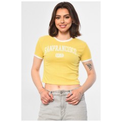 Футболка жіноча жовтого кольору 180935L