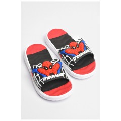 Шльопанці дитячі для хлопчика чорного кольору з людиною-павуком 181119L