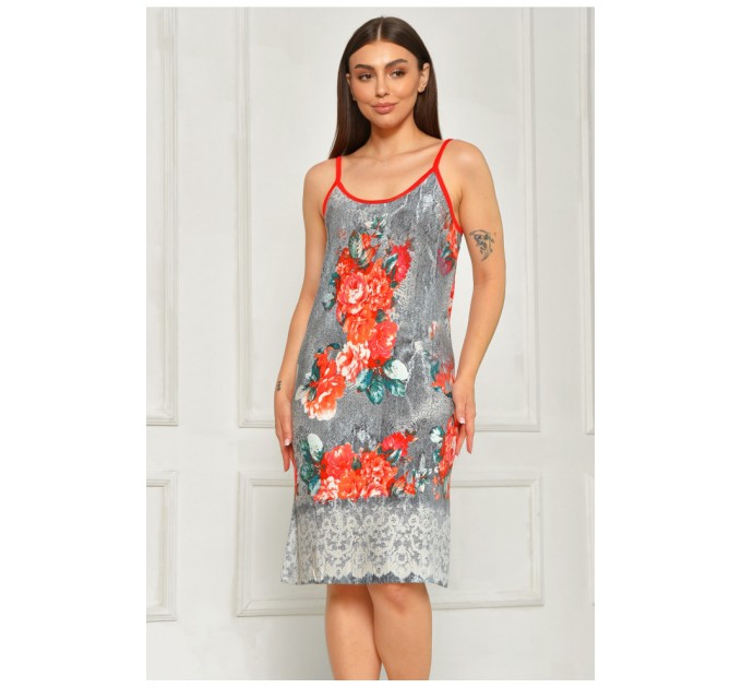 Нічна сорочка жіноча червоного кольору 181999L