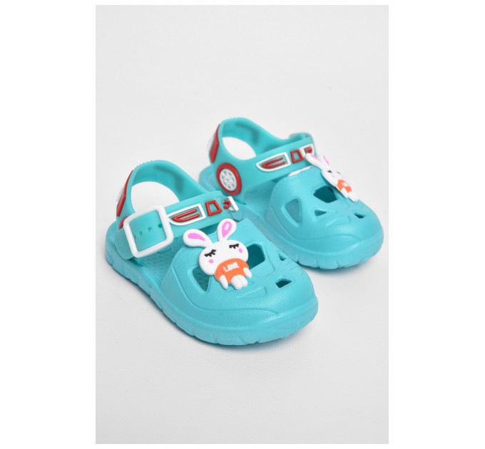 Сандалии детские пена для девочки бирюзового цвета 182099L
