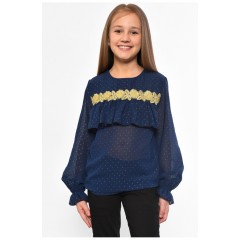 Блуза дитяча для дівчинки темно-синього кольору 182491L